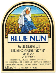 Lable for Blue Nun wine